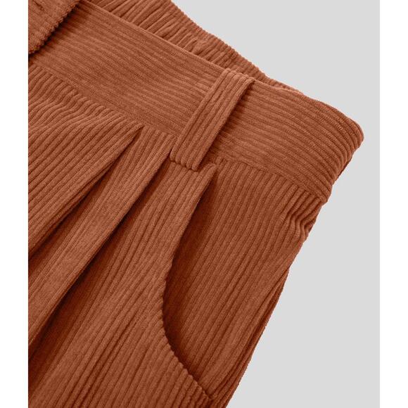 NWT Halara Mid Rise Zipper Pocket Corduroy Casual Pants Baked Clay - Small Tall - Picture 10 of 11